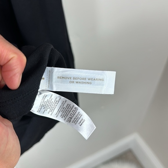 LOFT Black Jacquard Balloon Sleeve V-Neck Dress 2 - Picture 6 of 10